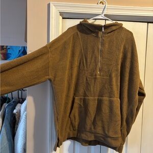 Women’s Brown Sherpa with Half-Zip